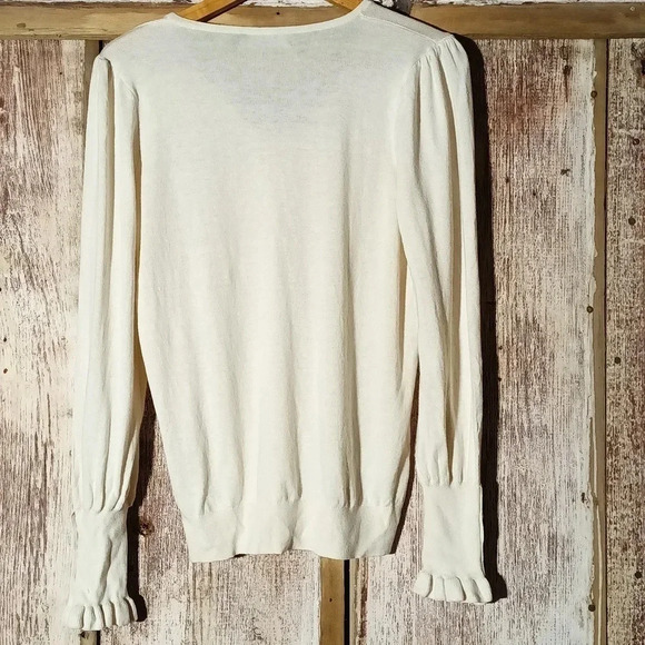 Lauren Ralph Lauren pullover decorative crest engraved buttons ruffle trim sz sp - Picture 6 of 10